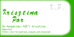 krisztina por business card